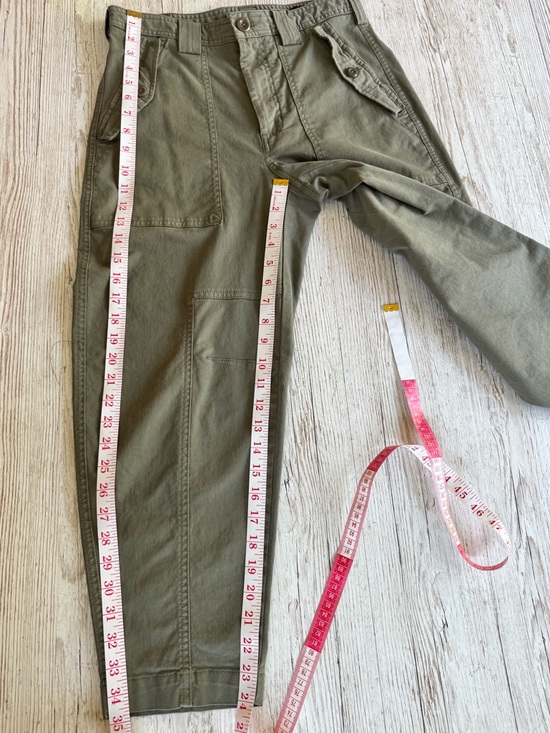 Banana Republic Barrel Leg Utility Cargo Ankle Crop Pants in Olive Green 2P - Picture 8 of 9